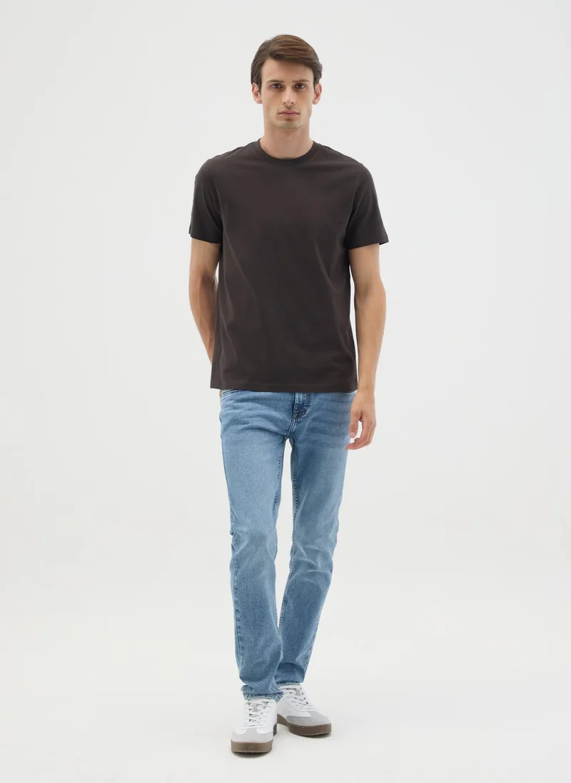 Ovs BROWN PURE COTTON T-SHIRT REGULAR FIT
